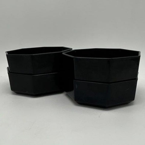 Arcoroc Luminarc Octime Black Octagonal Bowls 4pc Set France Vintage