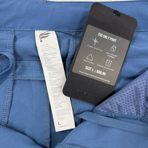 Fabletics Men's The Only Pant Blue NWT 4-Way Stretch Water Resistant Sz L