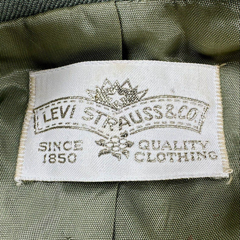 Vintage 70s Levi's Olive Green Two Button Tailored Blazer Suit Jacket Sz 11