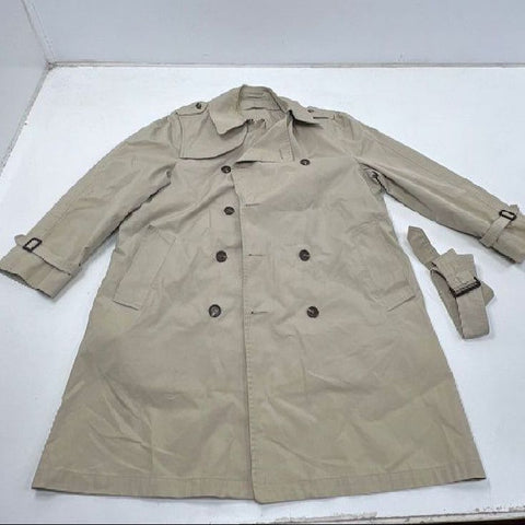 Vintage 80s Gleneagles Double Breasted Belted Trench Coat Raincoat Sz 42 REG