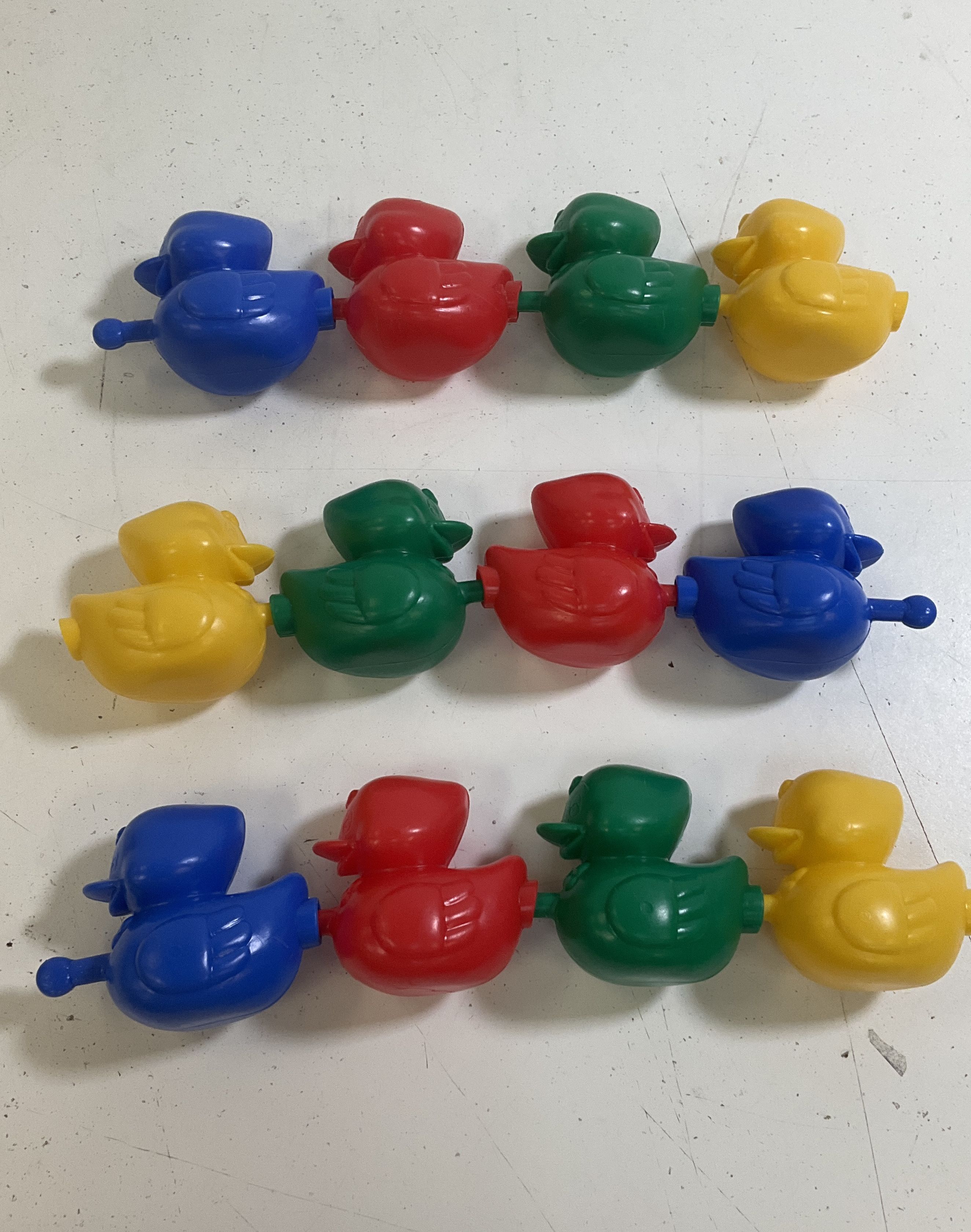 Vintage 80s Tuppertoys Pick-A-Dilly Ducks Snap Together Stacking Toy Lot 12pc