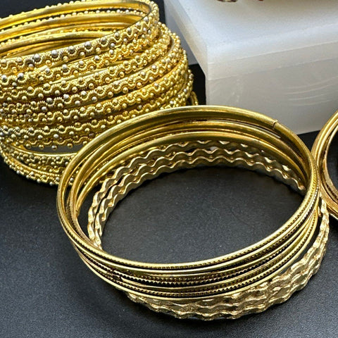 Costume Jewelry Lot 60+ Bangles Cuffs Vintage to Modern Gold Tone Mixed