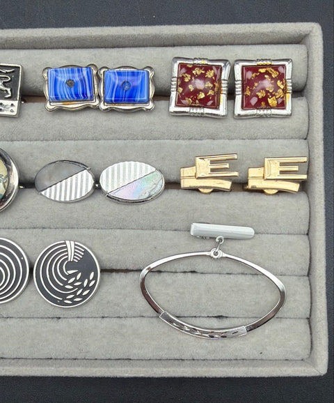 Vintage Men's Cufflinks Tie Bars & Collar Pins Lot 30+ Pc Stanley Red Seal Motif