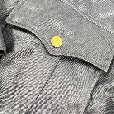 Vintage 80s Little Chief Men's Black Quilted Bomber Jacket Chevron Patch Sz XL