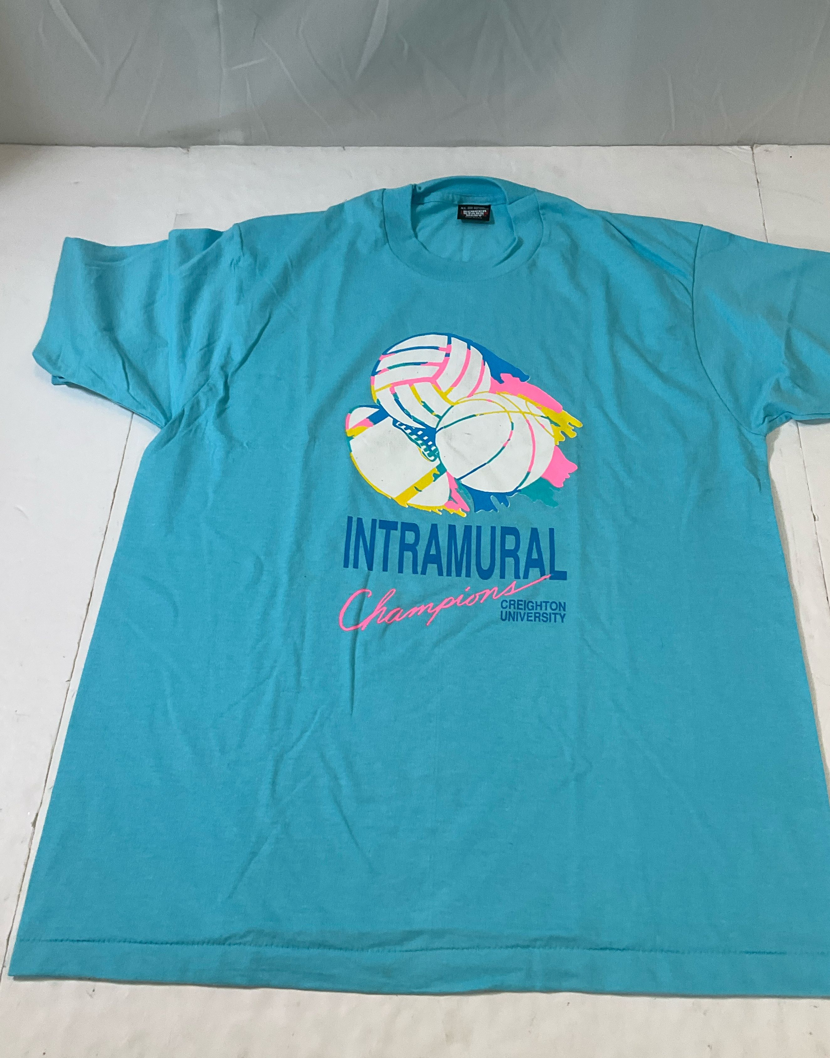 Vintage 90s Creighton University Intramural Sports Single Stitch T-Shirt Lot XL