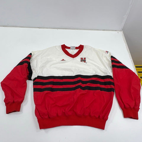 Vintage 90s Adidas Nebraska Cornhuskers NCAA Pullover Windbreaker Sz XXL