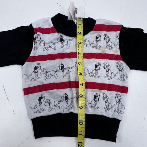 Vintage 90s Disney 101 Dalmatians Toddler Lot of 2 Graphic Striped Shirts Sz 2T