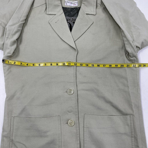 Vintage 80s Dino Valiano Women's Sage Green Lambswool Cashmere Jacket Sz 36
