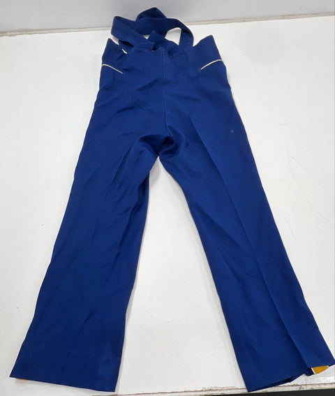 Vintage Marching Band Uniform Jacket Bib Trousers Set Blue White Gold Warriors