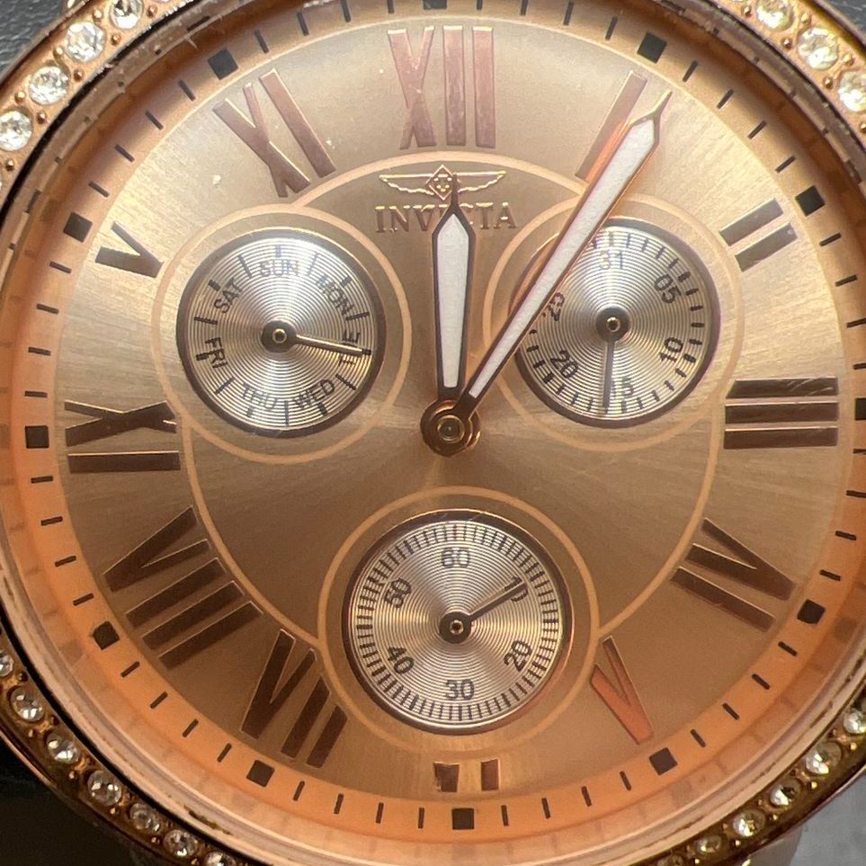 Invicta Angel 21413 Tritnite Gold& Silver Tone Band Watch New Battery