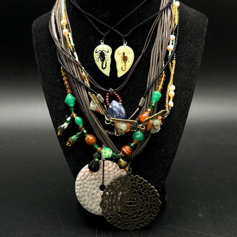 Fashion Jewelry Necklace Lot 20 Pieces Beaded Multi-Strand Boho Pendants