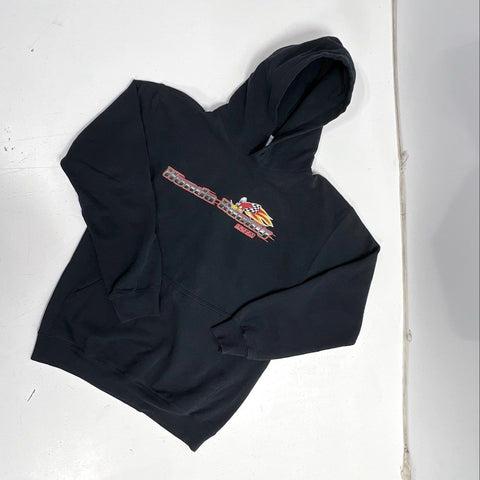 Vintage 90s Honda Racing Woody Woodpecker Graphic Pullover Hoodie Black Sz S