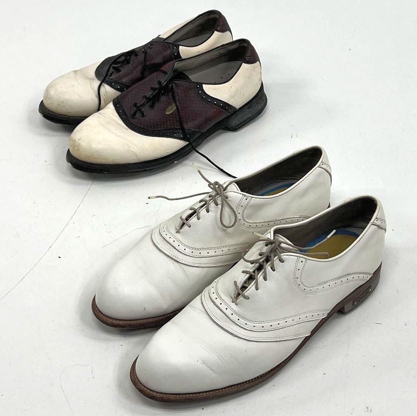 Etonic Lot of 2 Vintage Leather Saddle Golf Shoes Men's Size 10.5