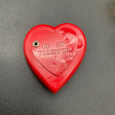 Vintage Red Celluloid Valentine Heart Pin Swivel Photo Locket Brooch