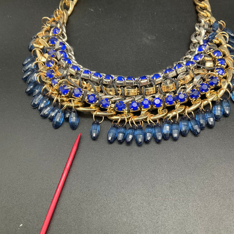 Fashion Statement Necklace Lot of 4 Bib Collar Rhinestone Crystal Beaded