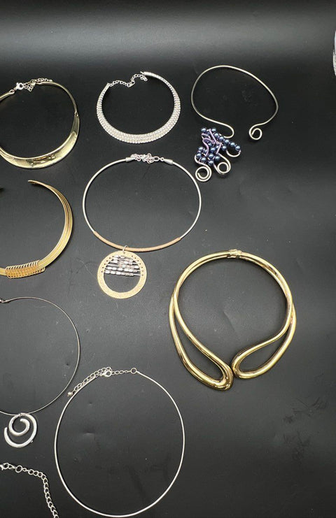 Vintage to Modern Mixed Costume Jewelry Lot 1.25 Lbs Collar Choker Necklaces