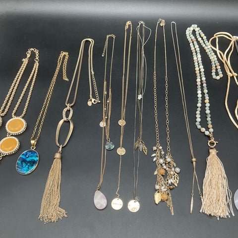 Chico's & Inspirational Wearable Jewelry Lot 12 Necklaces Earrings Tassels