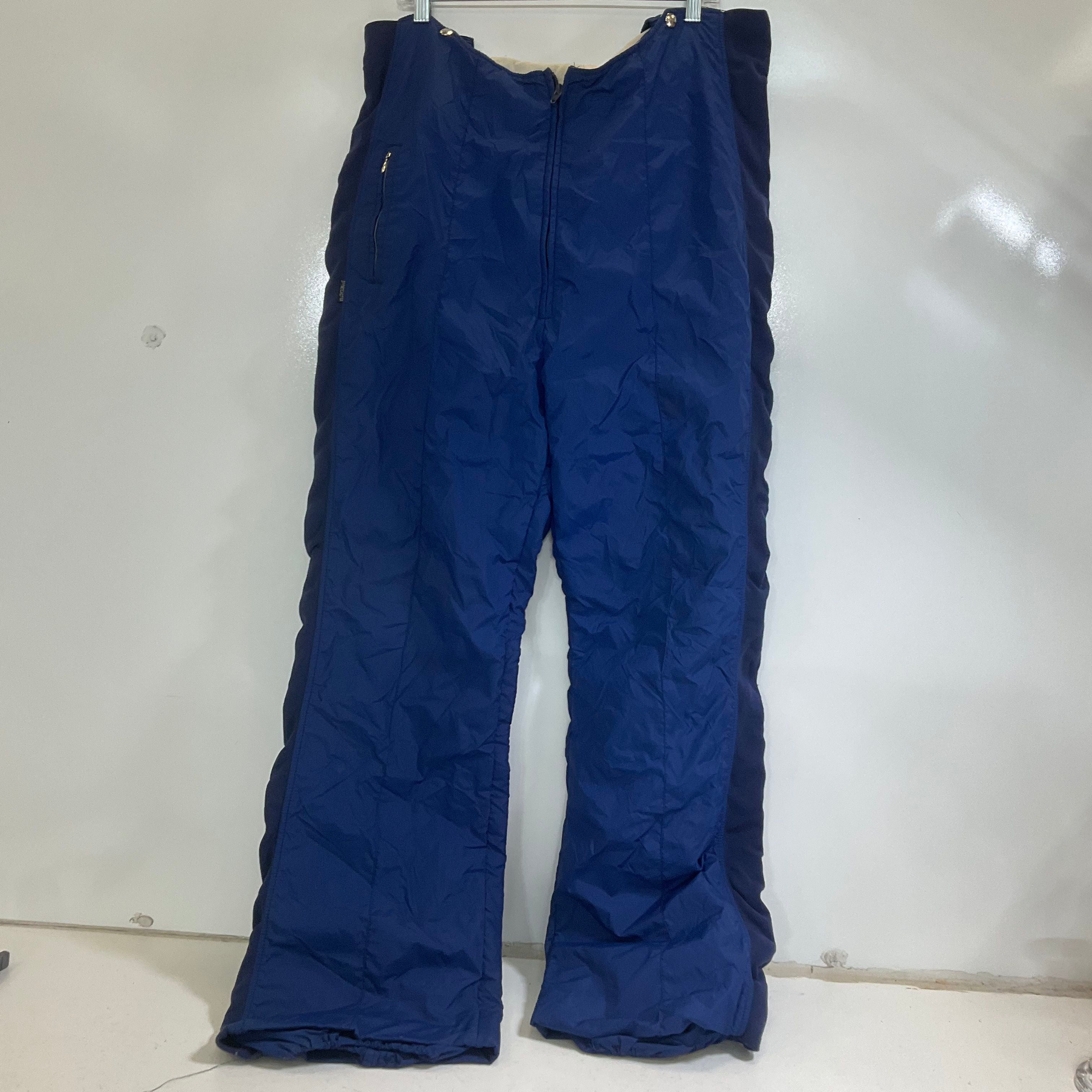 Vintage Sportcaster Mens XL Blue High Rise Snow Pants Ski Bib Made in USA