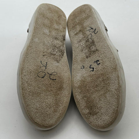 Kate Spade New York Ruffle Suede Taupe Grey Slip On Sneakers Women's Size 8M