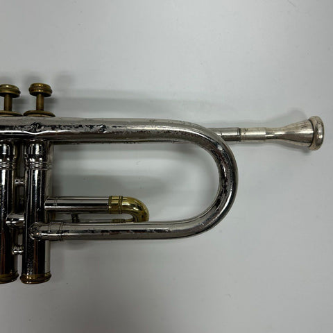 King Tempo Bb Trumpet Silver Plated USA with Case - For Repair - Serial 588663