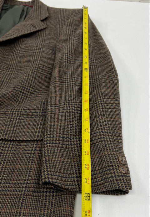 Vintage 80s Jos. A. Bank Mens Brown Glen Plaid Wool Blazer 42L ACTWU Union