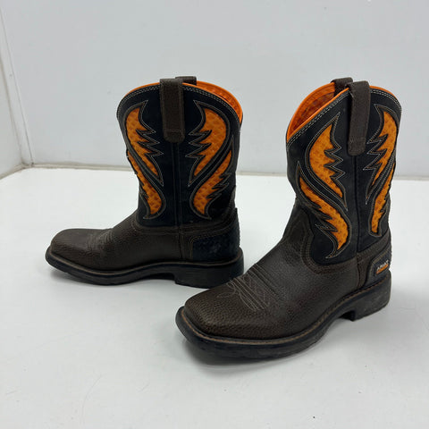 Ariat Youth Workhog XT VentTEK Brown Black Pull On Work Boots Size 4
