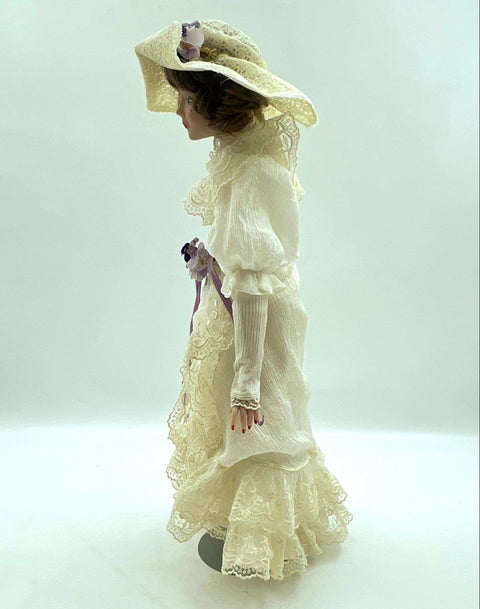 Porcelain Doll Zanini Zambelli Victorian Italian Bisque 19 Inch Lace Dress Hat