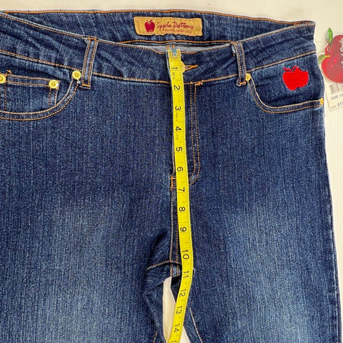 Apple Bottoms Women's Blue Embroidered Bootcut Jeans Size 13/14 NWT