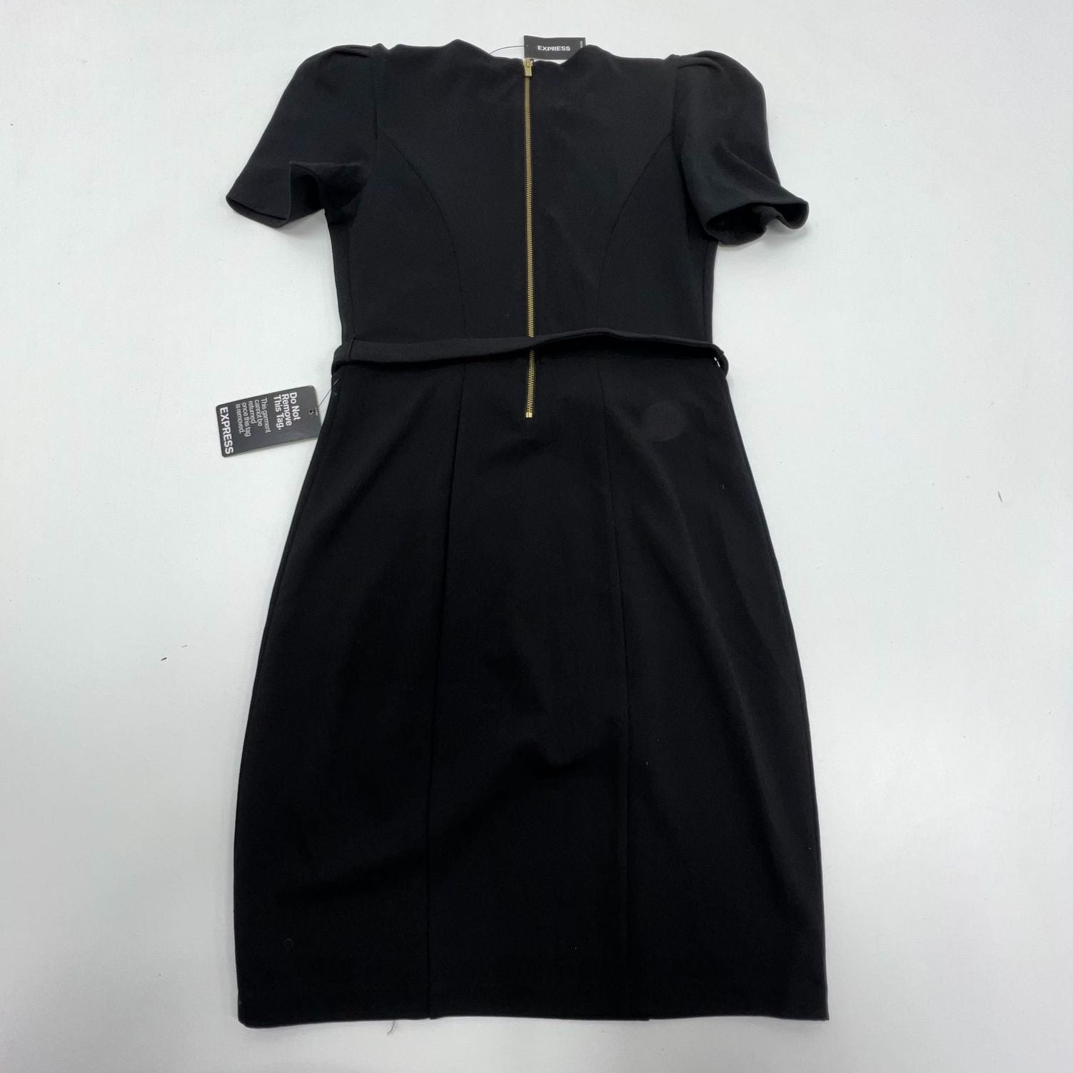 NWT Express Black A-Line Cocktail Belted Dress Women's XS LBD $79