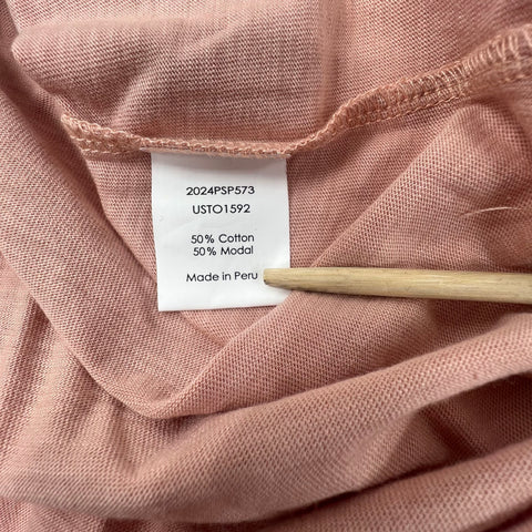 NWT Universal Standard Blush Solid Tag Cotton Modal Long Sleeve Shirt Women XS
