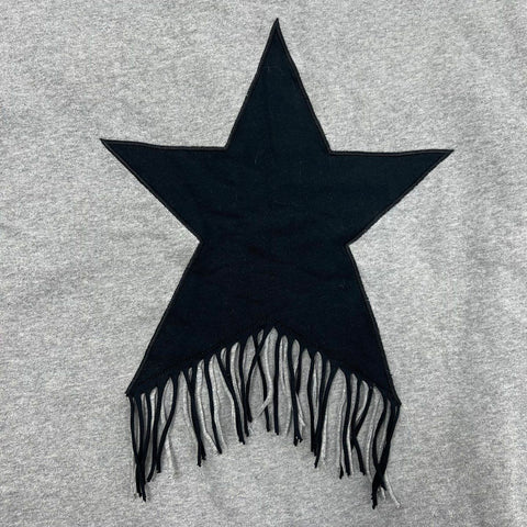 Stella McCartney Kids Fringed Star Sweatshirt Dress Gray Sz 14Y