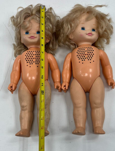 Vintage 80s Mattel Chatty Patty Talking Doll Lot of 2 1964 Mold Mark Mexico