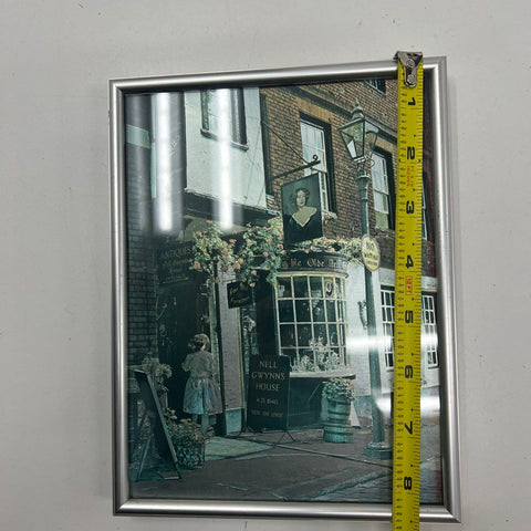 Vintage 80s Nell Gwynn's House Foil Print Framed Art England Old Town Scene