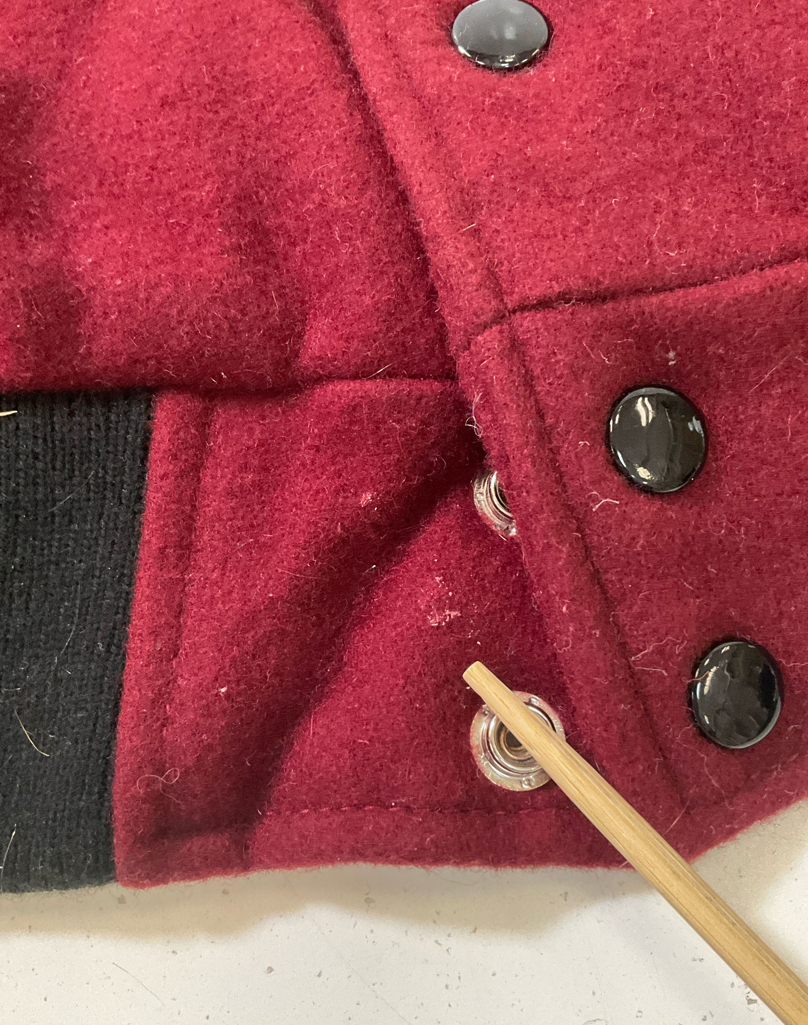 Meca Men's Maroon & Gray Wool Leather Letterman Jacket Size Large