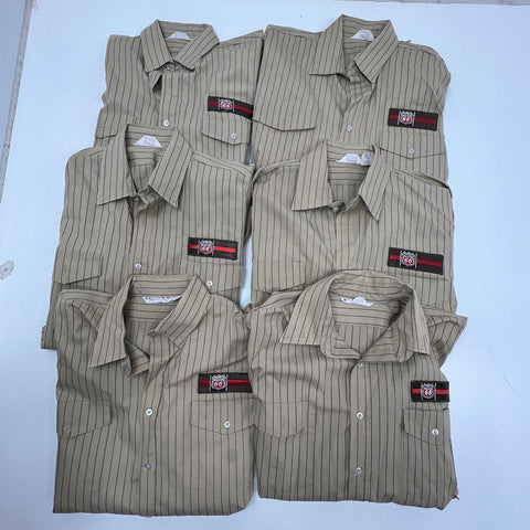 Vintage 80s Unitog Lot 6 Men's Phillips 66 Work Shirt Pinstripe Sz 16-16.5