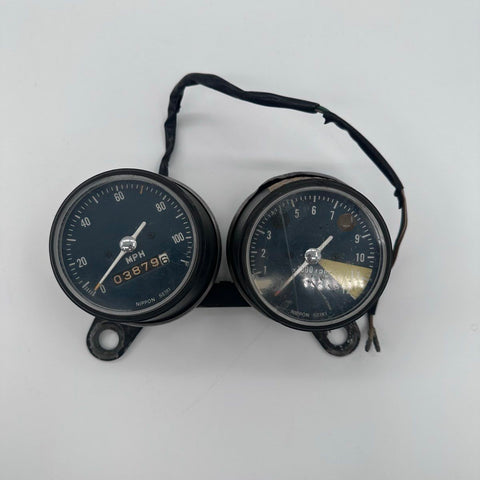 Nippon Seiki Vintage Motorcycle Speedometer Tachometer Gauge Cluster 100 MPH