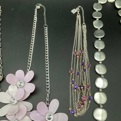Mixed Costume Jewelry Lot 6 Necklaces Anne Klein Faux Pearl Rhinestone 0.73 lbs