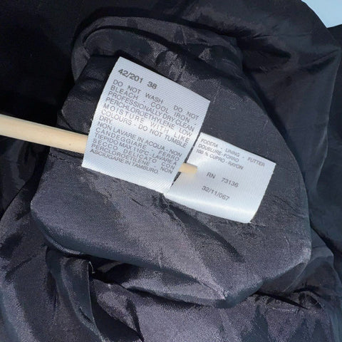 Max Mara Women's Black Pinstripe Blazer Jacket Vintage Y2K Virgin Wool US 4