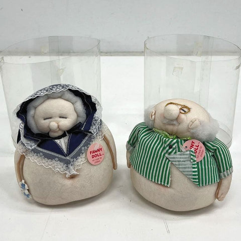 Vintage 80s Fanny Doll Lot of 2 Butt Face Gag Gift Novelty Figures w/ Tubes