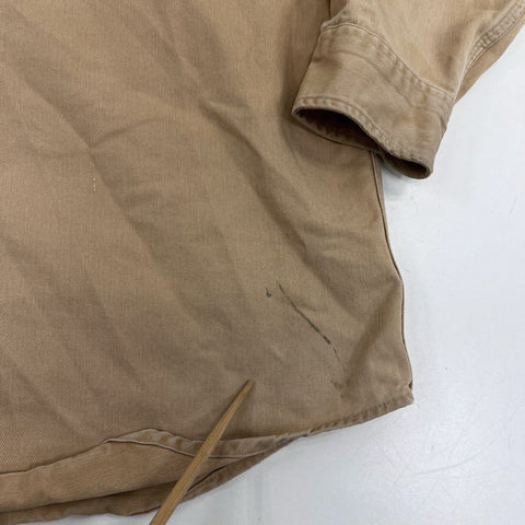 Carhartt Men's Tan Long Sleeve Button Down Work Shirt XXL
