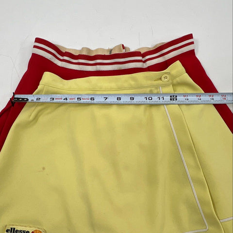 Vintage 80s Ellesse Women's Tennis Skirts Lot of 2 Red Yellow Made in Italy