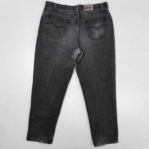 Vintage 90s Levi's 545 Loose Fit Made in USA Jeans Black Orange Tab Sz 42x32
