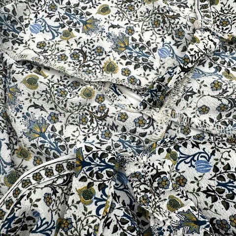 Max Studio Women's Floral Wrap Dress Blue White Ruffle Sleeve Sz M NWT