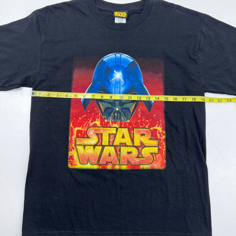 Star Wars Men's Black Darth Vader Graphic Flame Logo T-Shirt Sz XL NWT