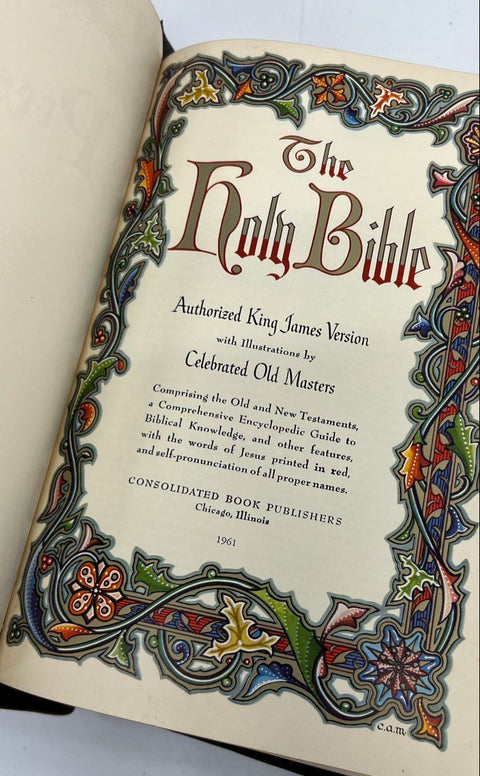 Vintage 1961 Consolidated Black Golden Rule Edition Holy Bible KJV