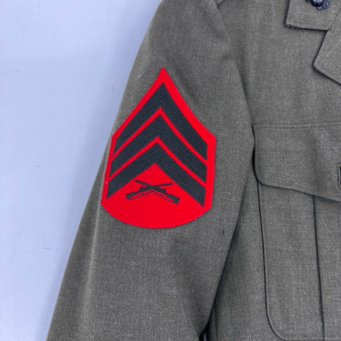 Vintage USMC Service Alpha Dress Jacket Sergeant Rank Insignia Sz 39L