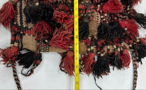 Vintage Middle Eastern Hand Woven Wool Tribal Camel Saddle Bag Tassels