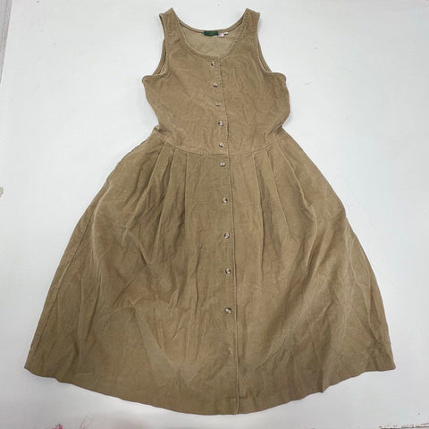 Vintage 90s Willowbend Corduroy Jumper Dress Button Front Made in USA Sz 8
