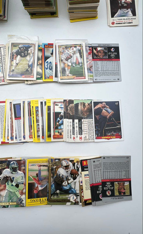 Sports Card Lot Mixed Baseball Football 1980s-90s Topps Fleer 400+ See Photos