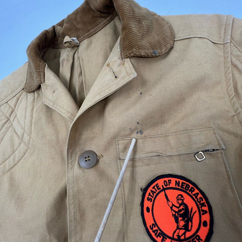 Vintage 50s JC Higgins Tan Duck Canvas Hunting Field Jacket Coat Men's